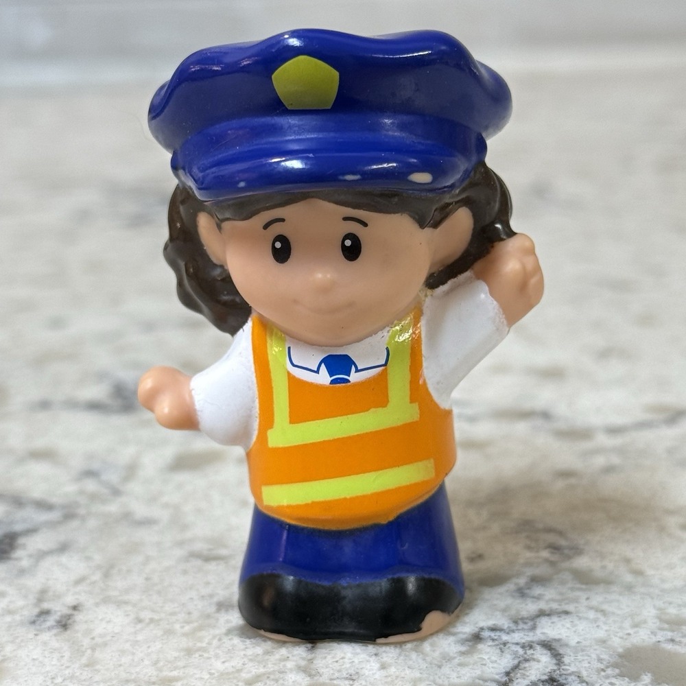 Fisher Price Little People Police Officer Becky Girl Orange Safety Vest 2013